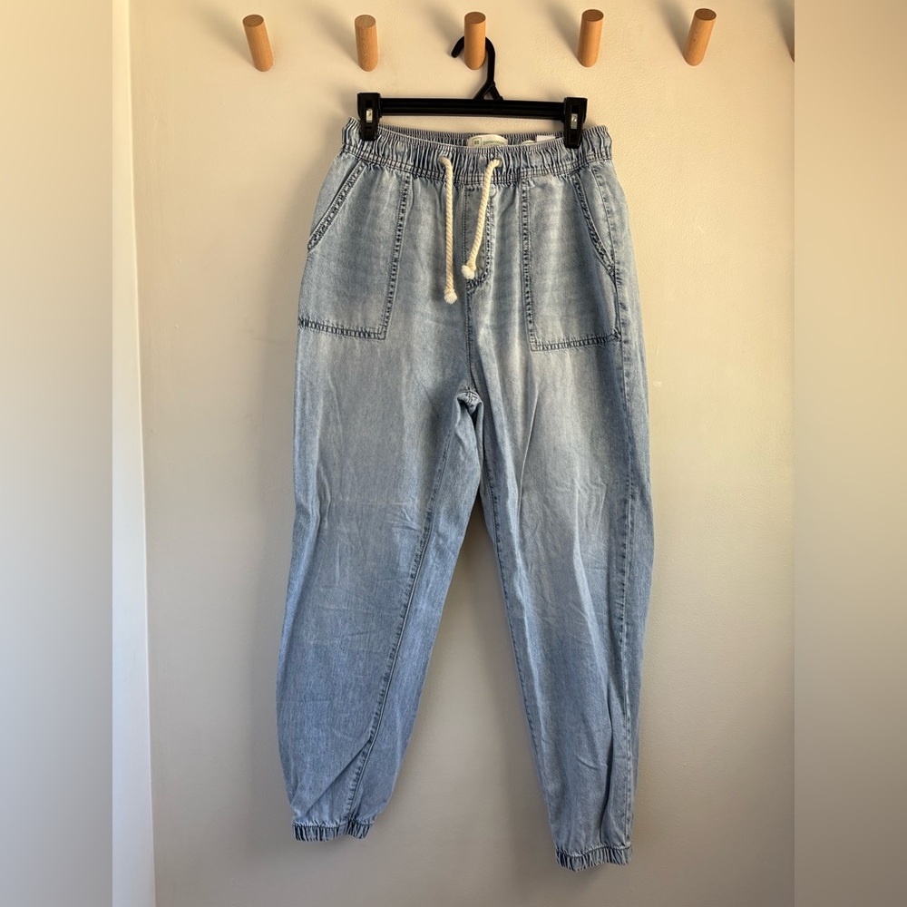 Celebrity Pink Light Blue Denim Joggers